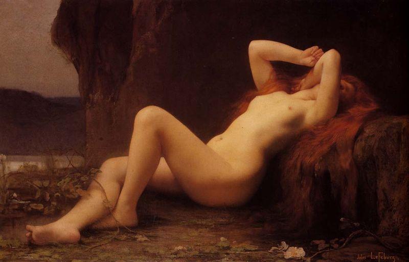 Jules Joseph Lefebvre Mary Magdalene In The Cave oil painting picture